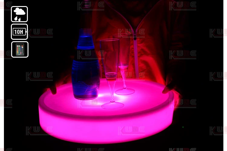 LED Wireless Light up Plastic Wine Fruit Tray